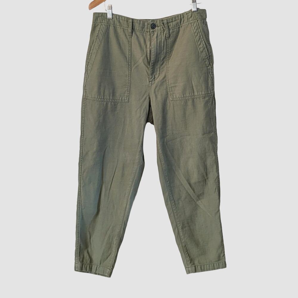 Madewell Griff Tapered Fatigue Pants Size 29 Olive Green Utility Workwear Cotton